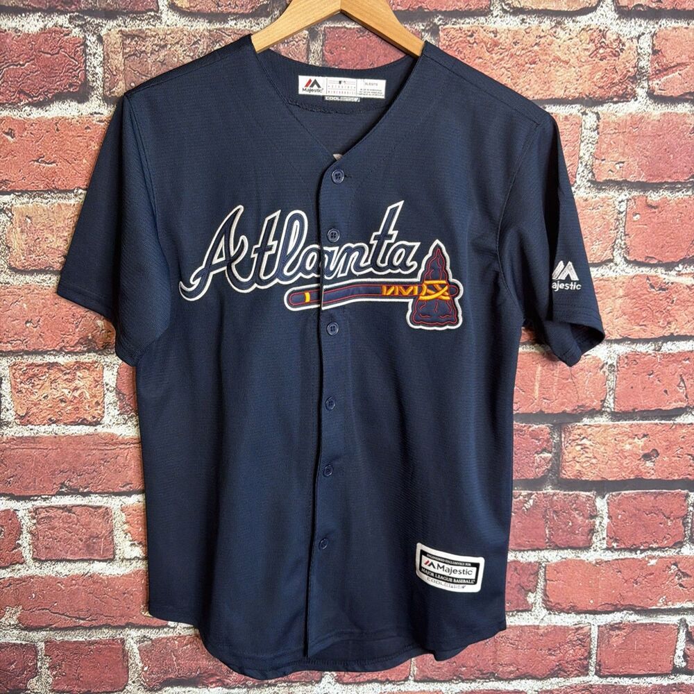 YOUTH Braves #13 Ronald Acuna Jr. Stitched NIKE Jersey Size XL Blue